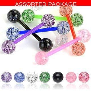8 x Flexible PTFE Tongue Bars Candy Stripe Ball Bulk Pack